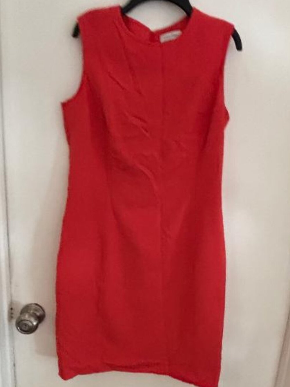 Calvin Klein Women's Deep Coral Sleeveless Sheath Dress Size 6